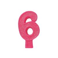 Vela Aniversário BIG nº 6 Rosa